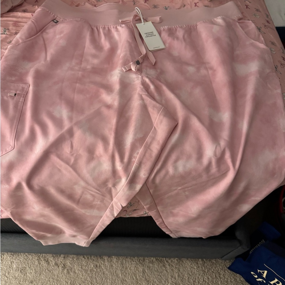 Pink Tie-Dye Zamora Jogger Scrub Pants
